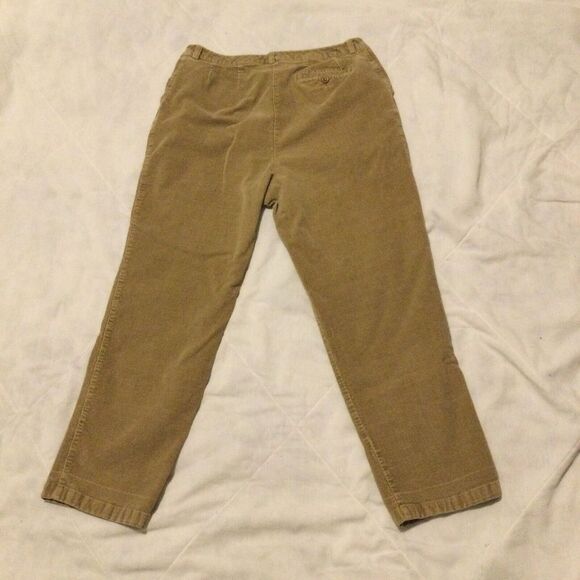 Vintage LL Bean Pants‎ Curvy Fit Women's 16 Regular Khaki Corduroy Pleated - Picture 6 of 8